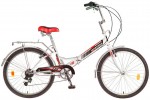 Велосипед NOVATRACK 24' складной FS тормоз V-brake, белый/красный, 6 ск. 24 FTG6PV.WT 7